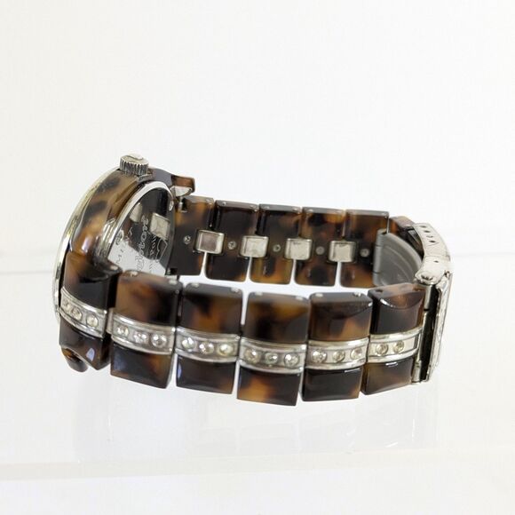 Brighton Dana Point Tortoiseshell Quartz Watch Swarovski Crystals New Battery - Picture 9 of 14